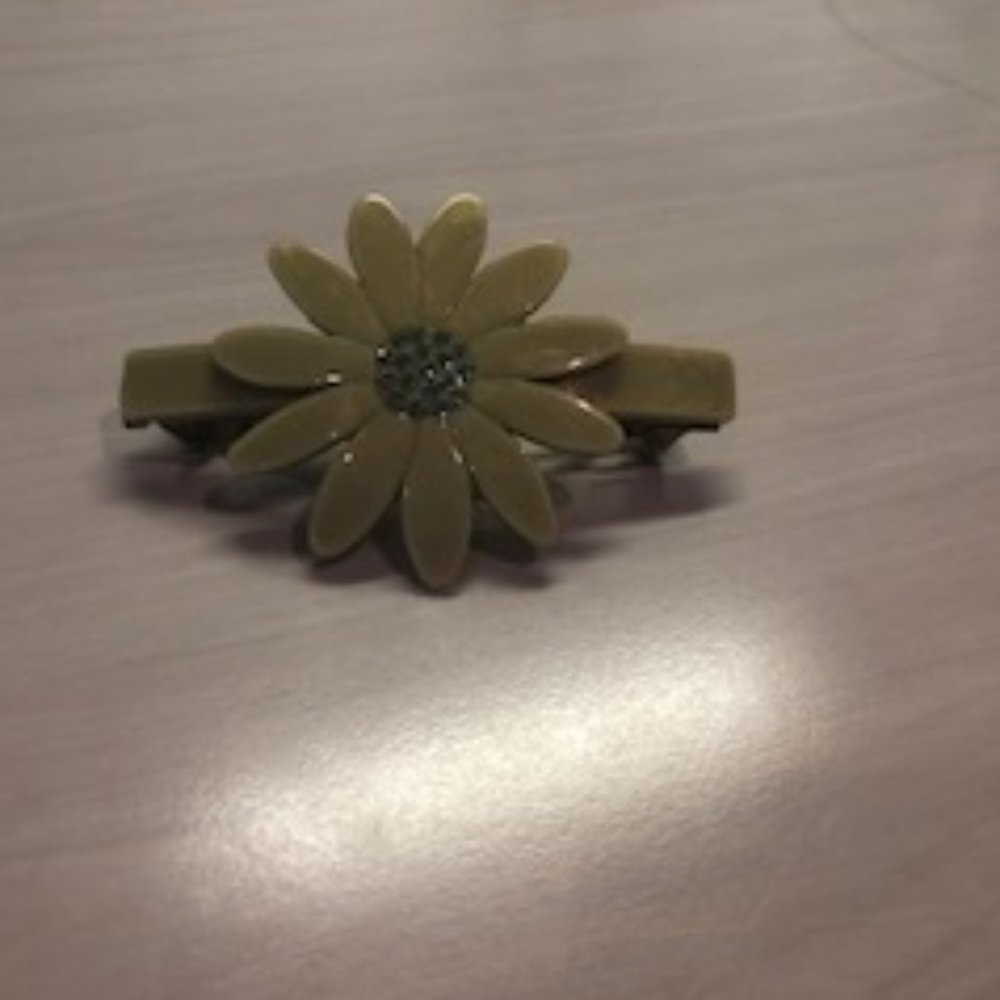 Alexandre de paris pale celedon floral design hairclip